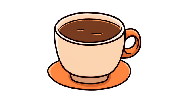 q版咖啡杯简约卡通插画