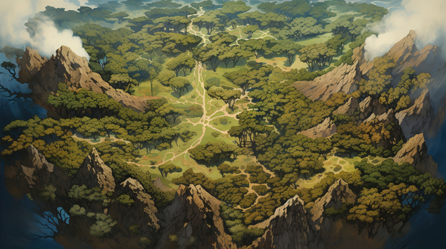 绿色森林山川俯视图鸟瞰图插画图片素材下载_jpg格式_熊猫办公