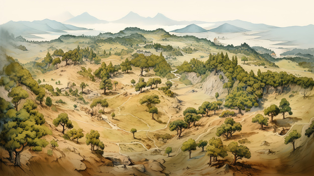 森林山川俯视图鸟瞰图风景图片插画图片素材下载_jpg格式_熊猫办公