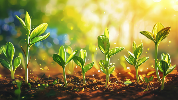 春天茁壮成长的小树苗创意图片