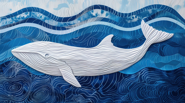 海洋里的鲸鱼插画