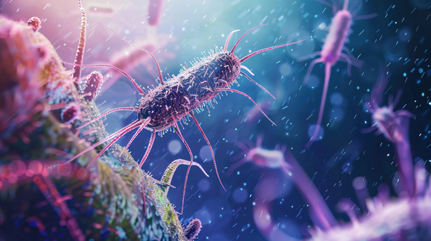 3d微观细菌病毒插画