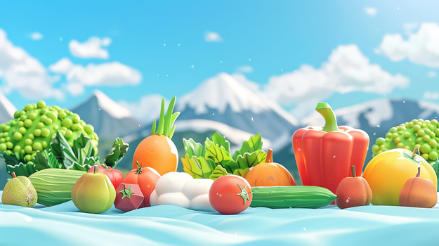 绿色蔬菜扁平化插画