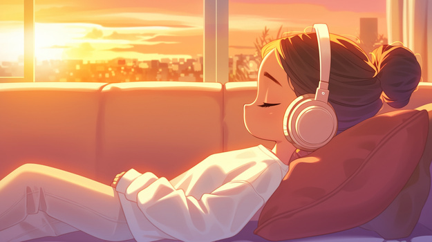 手绘卡通孕妇胎教听音乐背景