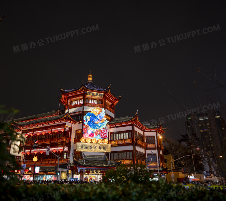 美丽上海夜景灯光照片图片