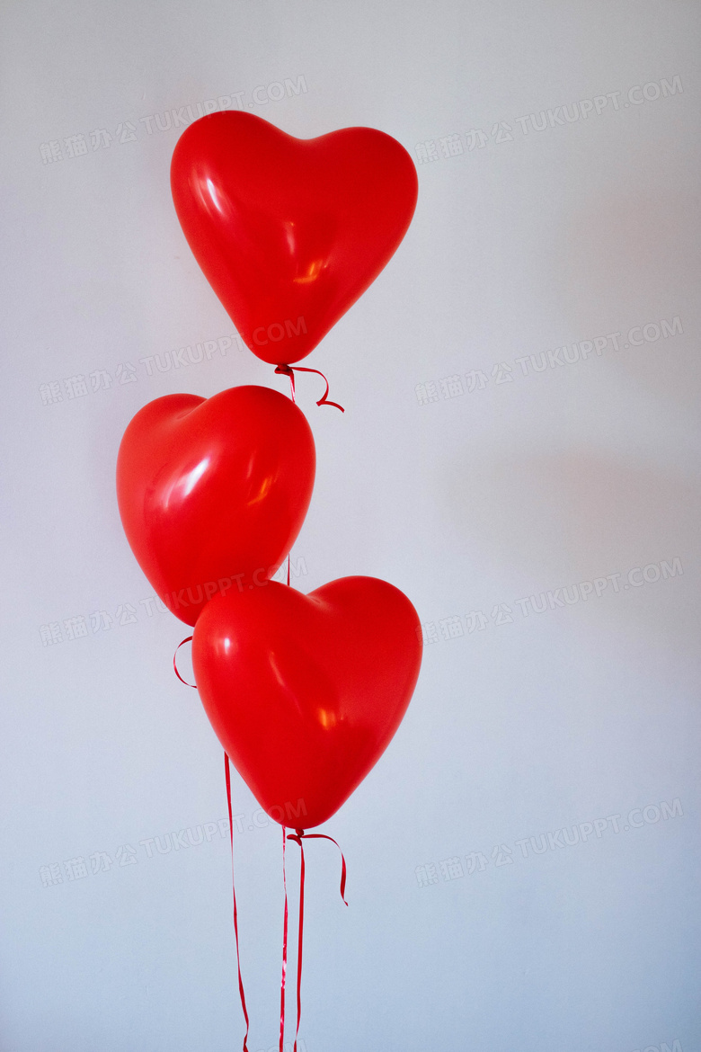 红色气球温暖爱心实拍图片