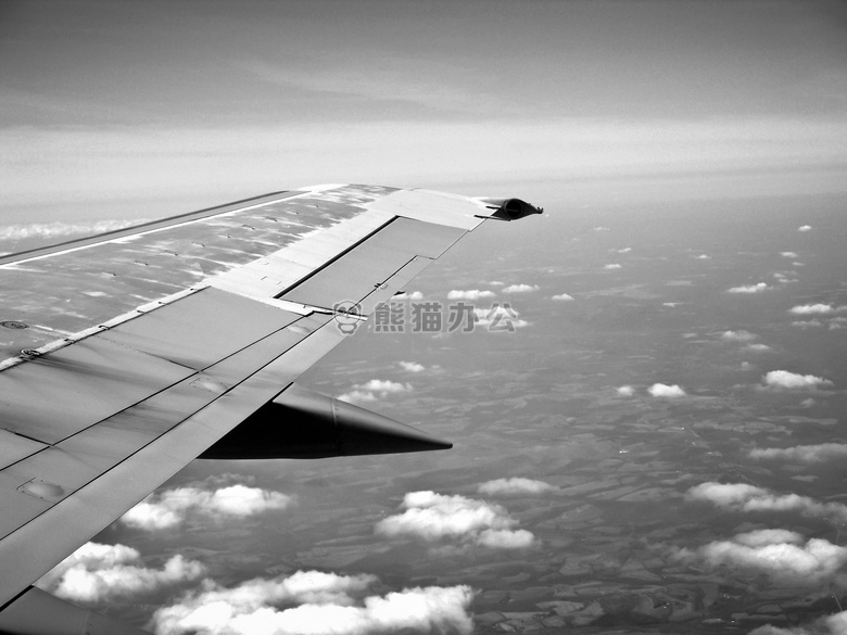 飞机 航空 黑白