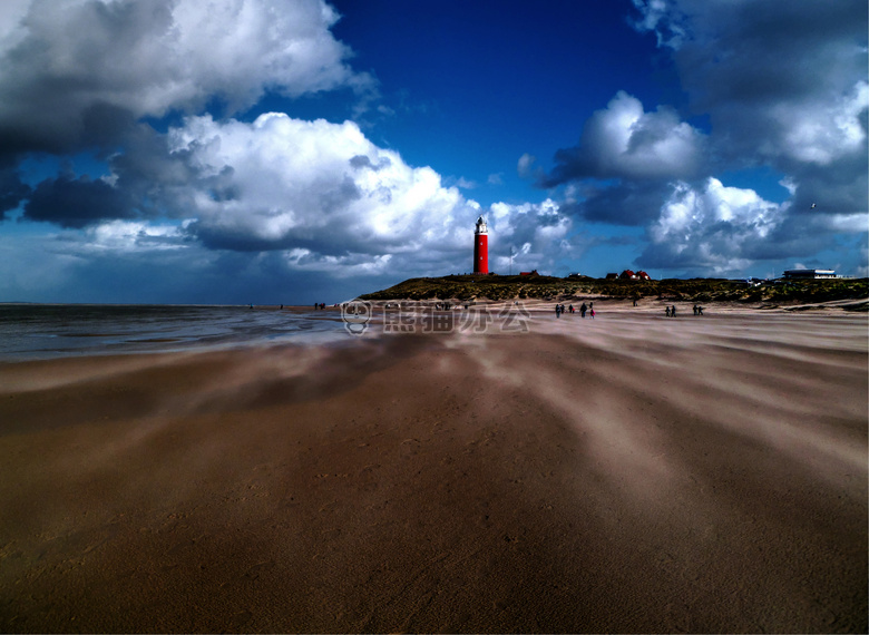 海滩 灯塔