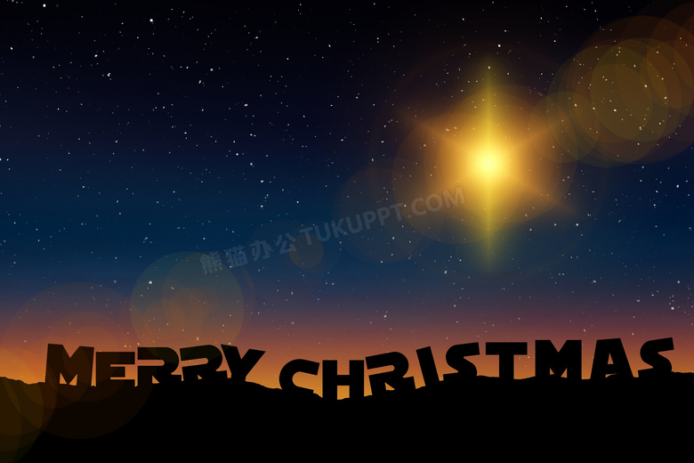圣诞快乐星空背景图片
