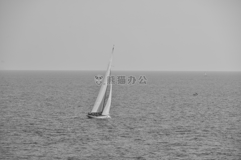 黑白 船 海洋