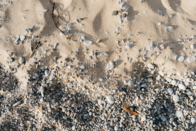 海滩 鹅卵石 沙