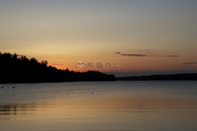 湖 夏天 日落