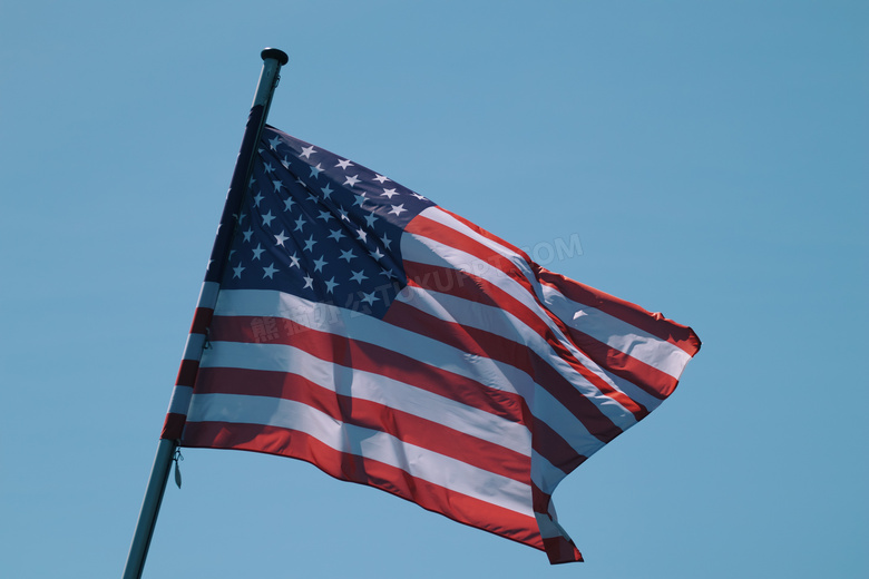 美国飘扬旗帜图片