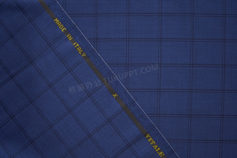 蓝色格子面料背景图片