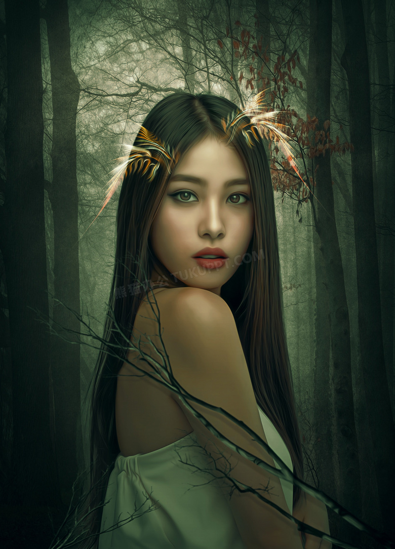 亚洲美女艺术写真摄影jpg格式图片下载_熊猫办公