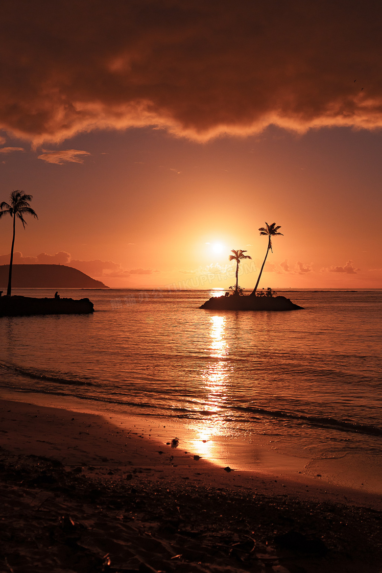 日落黄昏唯美海岛图片