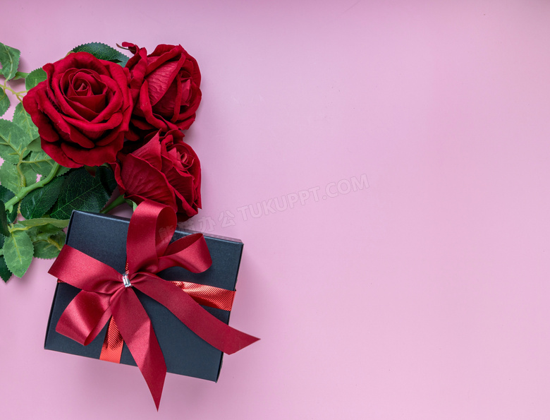 玫瑰花礼物背景图片