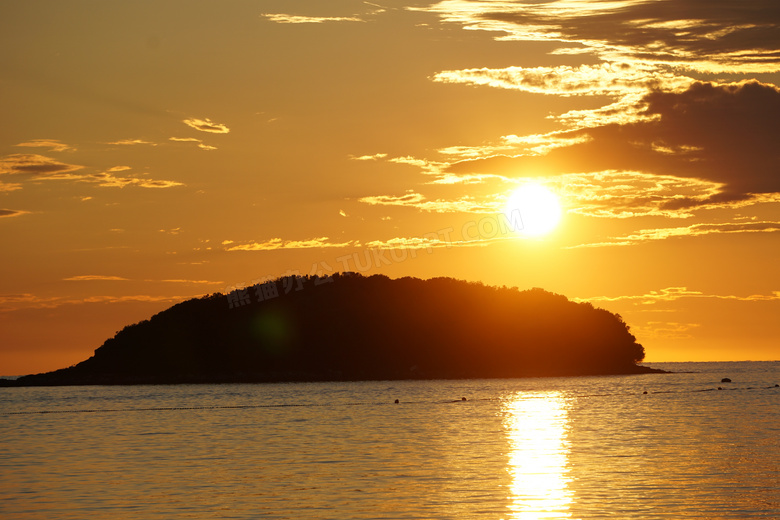海岛日落景观图片