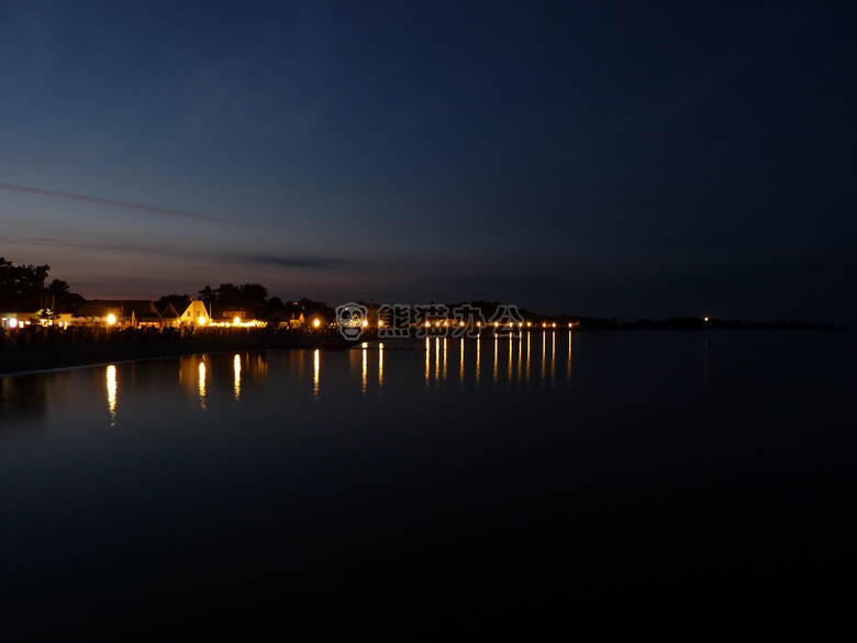 海滩 夜 海洋