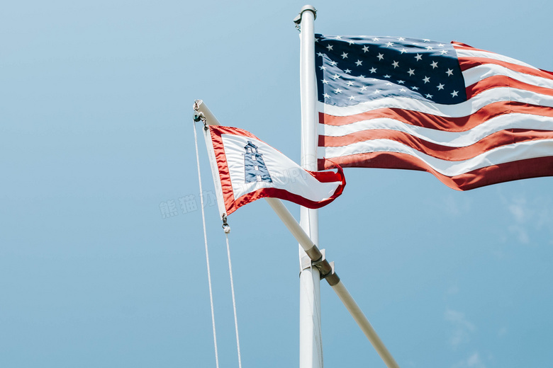 美国国旗旗帜飘扬图片