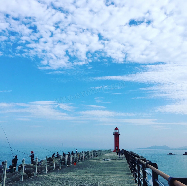 海堤风景唯美意境图片