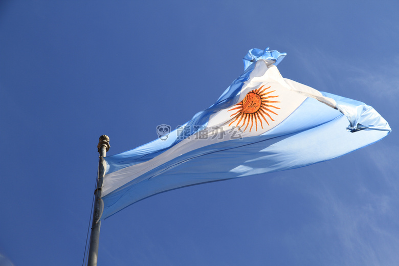 阿根廷 蓝色 旗帜