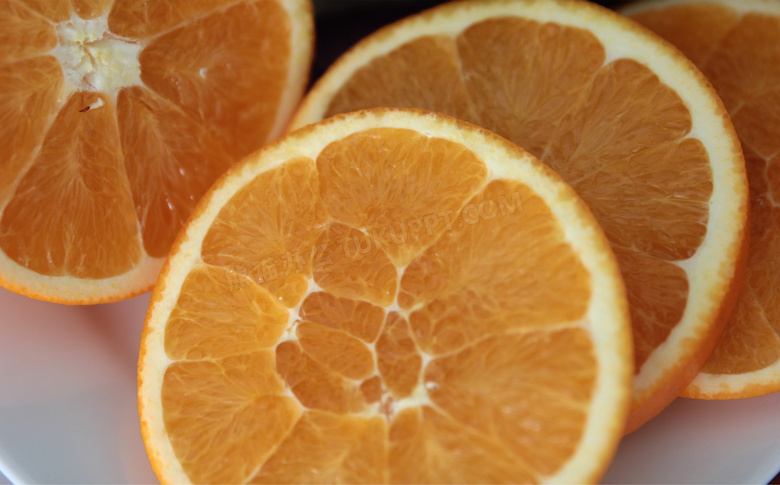 新鲜橙子切片图片