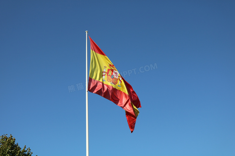 西班牙国旗飘扬图片