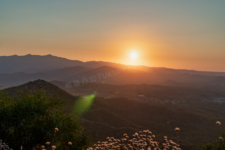 塞浦路斯日落景观图片
