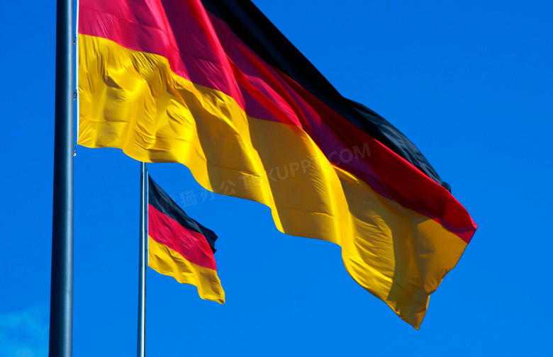 德国旗帜飘扬图片