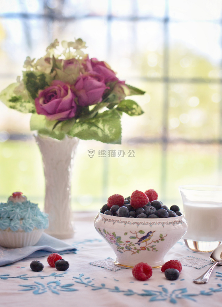 蓝莓 花 食物