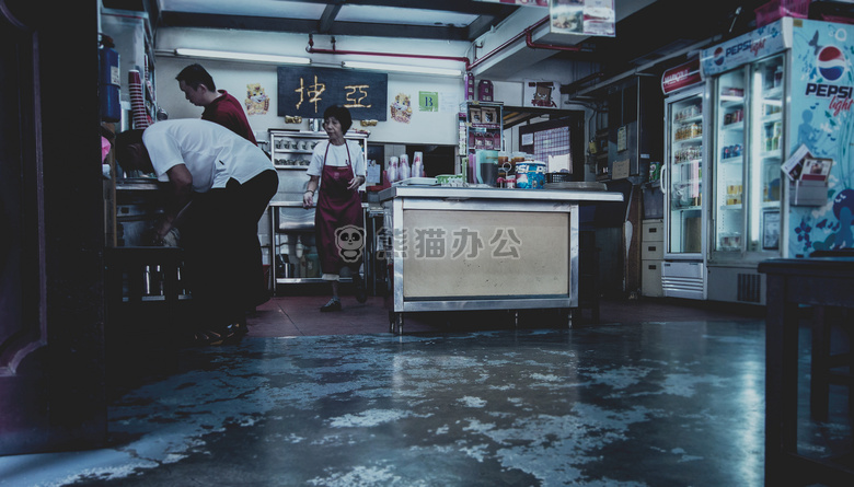 亚洲 蓝色 咖啡馆