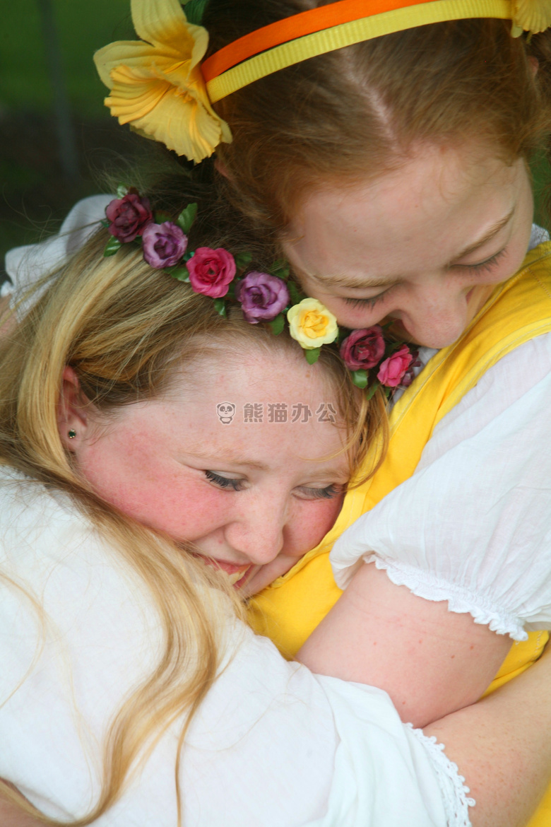 花 女孩 幸福的