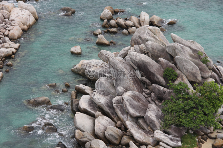 海滩 勿里洞岛 悬崖