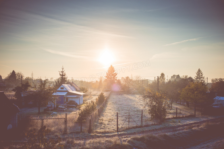 冬日清晨的乡村图片