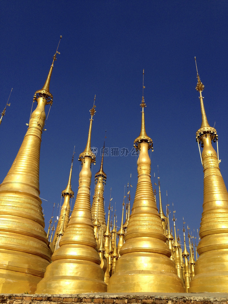 佛教 缅甸 金色的