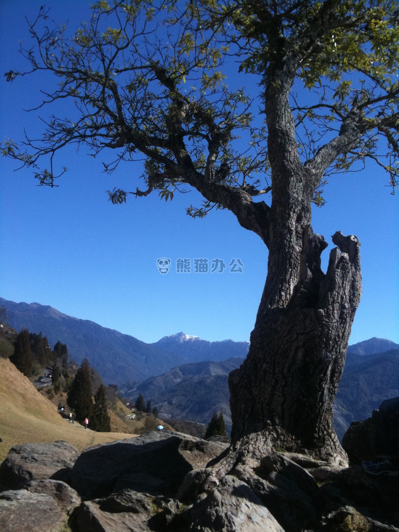 蓝色 天空 山