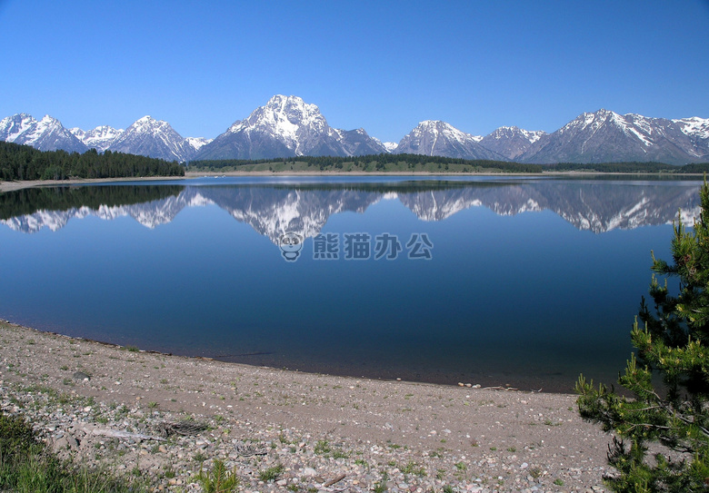 湖 景观 山