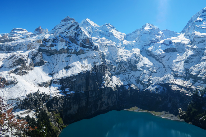 阿尔卑斯山脉 蓝色 湖