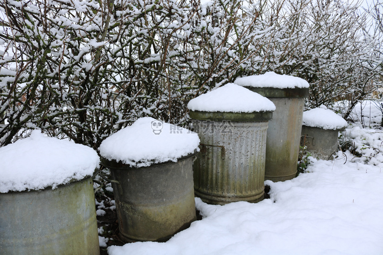 箱子 金属 雪