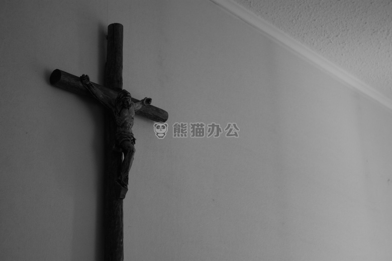 黑白 基督 十字架