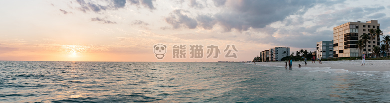 海滩 海洋 全景