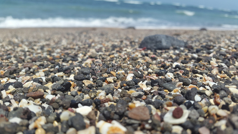 海滩 鹅卵石 海
