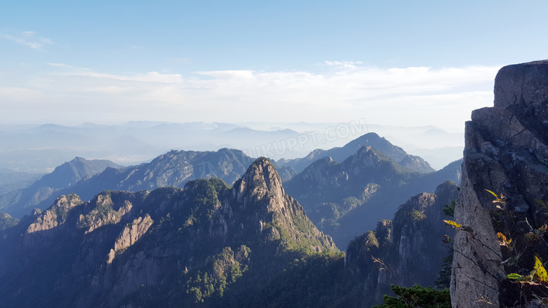 黄山景区美丽的山峰摄影图片