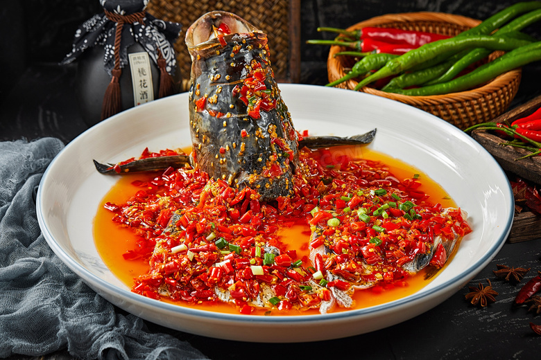 剁椒鱼头美食菜品高清摄影图片