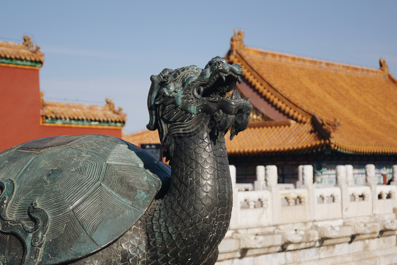 北京故宫玄武神兽特写摄影高清图片