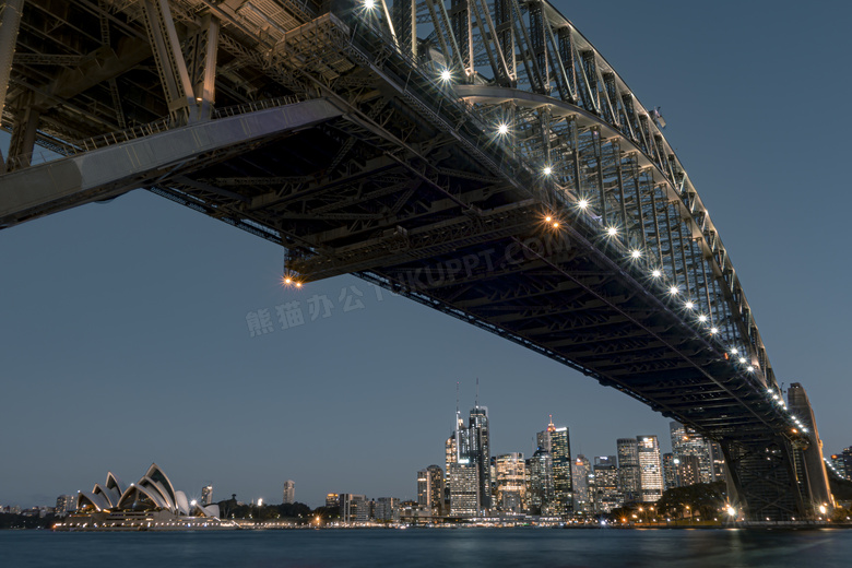 悉尼海港大桥与歌剧院摄影高清图片