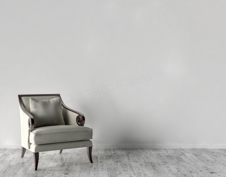 沙发椅与灰色的木地板摄影高清图片