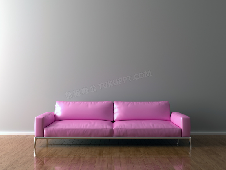 靠墙放的粉色沙发家具摄影高清图片