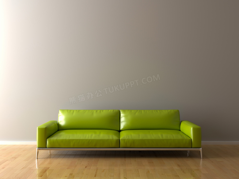 房间绿色沙发家具摆设摄影高清图片